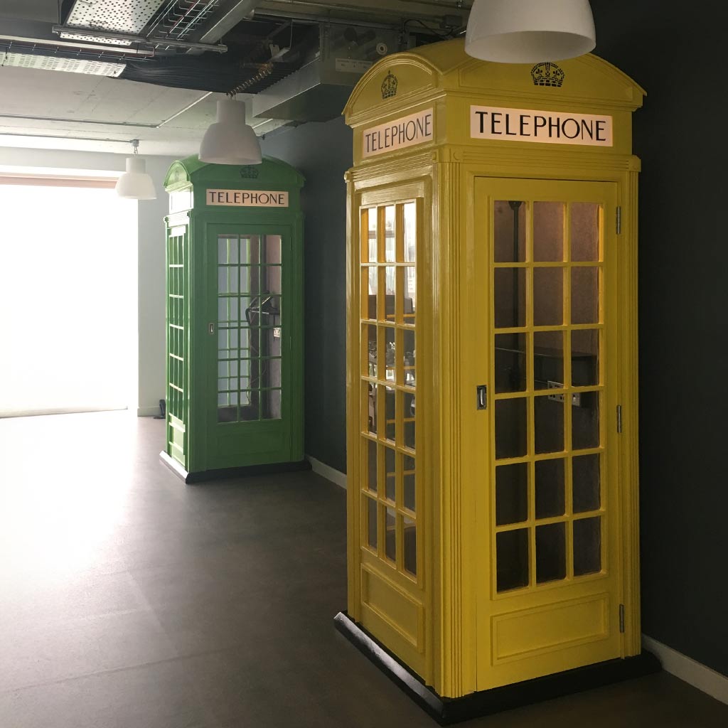K2 British Red Telephone Boxes - London United Kingdom - Yellow painted phone box - Custom colours - commercial orders - UK built - Warden&#39;s Crafts &amp; Creations