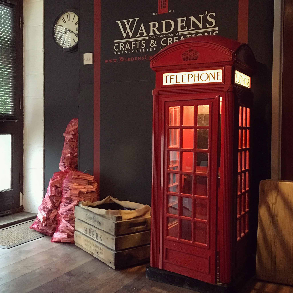 K2 Telephone box | Red model Phone box | Inside Retail Shop | Warden&#39;s Crafts &amp; Creations.